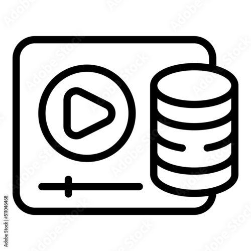 Video data money icon outline vector. Profit blog. Money data