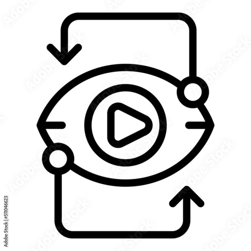 View video monetize icon outline vector. Profit data. App digital