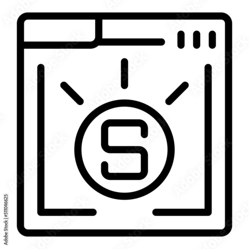Web page lead icon outline vector. Video monetize. Audience profit