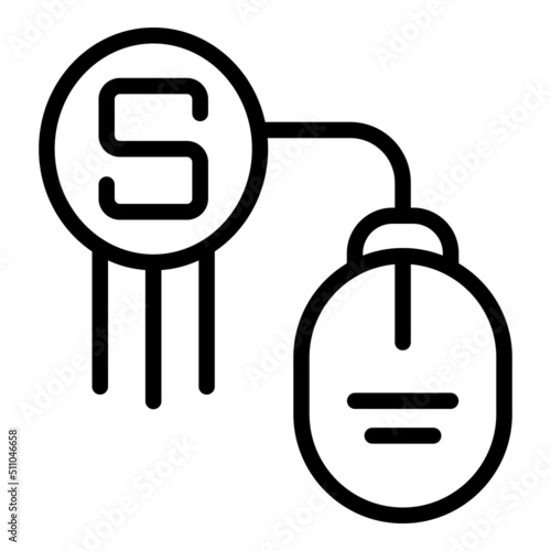 Mouse click button icon outline vector. Data blog. Database app