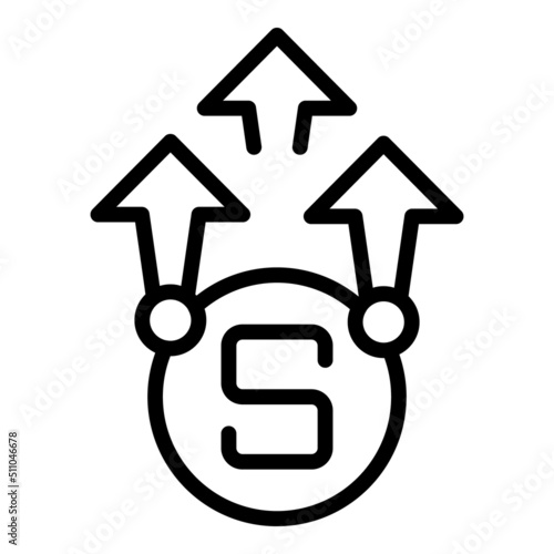 Grow online money icon outline vector. Audience profit. Data blog