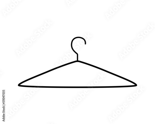Icon clothes hanger, accessory wardrobe fitting room. Vector illustration of an isolate on a white background.