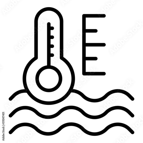 Fluid temperature icon outline vector. Car antifreeze. Water coolant