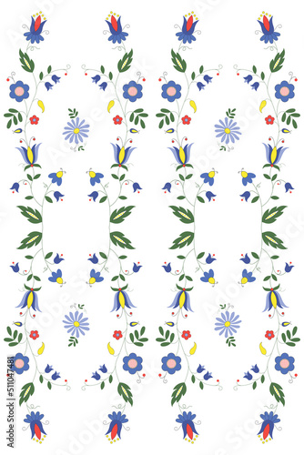 Ethnic floral seamless pattern. Traditional polish embroidery desihn.