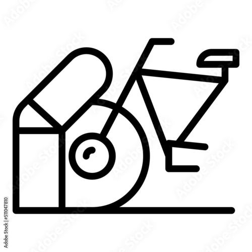 Parking bike lock icon outline vector. Area place. Rack station