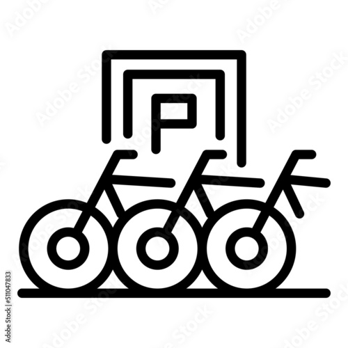 Traffic bike parking icon outline vector. Stand station. City transport