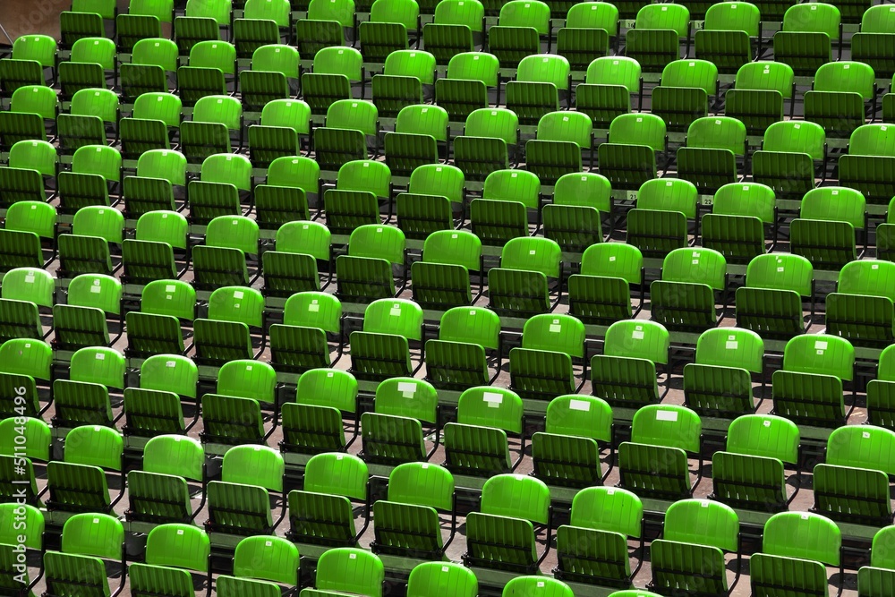 Obraz premium Green stadium seats