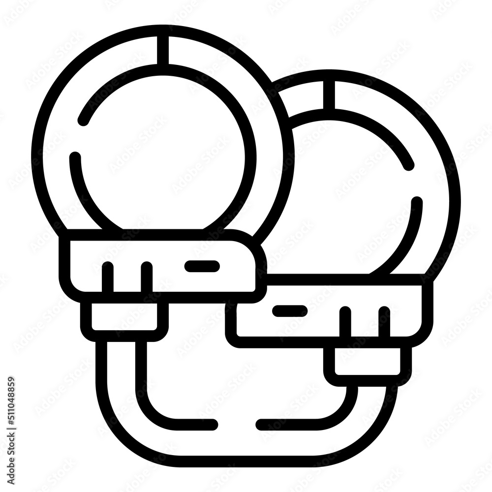 Handcuff metal icon outline vector. Crime jail. Arrest chain Handcuff metal icon outline vector. Crime jail. Arrest chain
