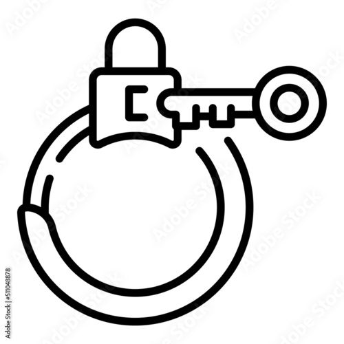 Handcuff key lock icon outline vector. Hand jail. Arrest criminal