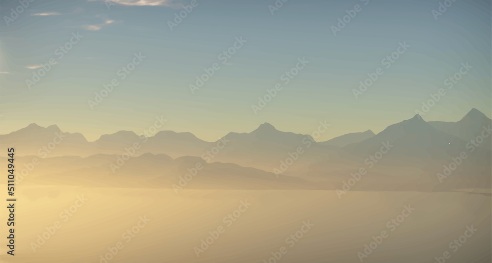 Distant mountain range background