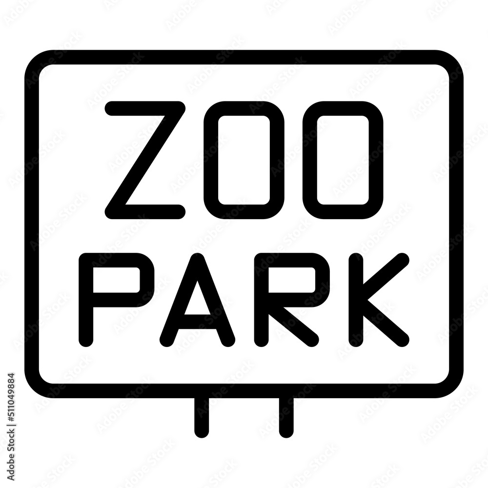 Zoo park icon outline vector. Animal pass card. Fun event Zoo park icon outline vector. Animal pass card. Fun event