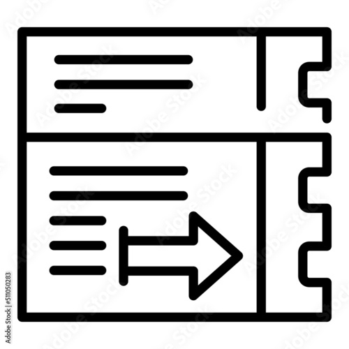 Entry cinema icon outline vector. Ticket movie. Film show