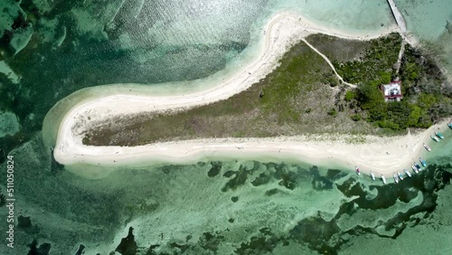 aerial shot of the enmedio island in veracruz mexico photo