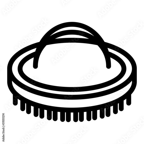 Round jockey brush icon outline vector. Derby sport. Race horse