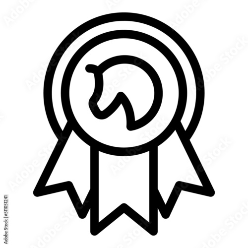 Emblem race icon outline vector. Horse derby. Sport jockey