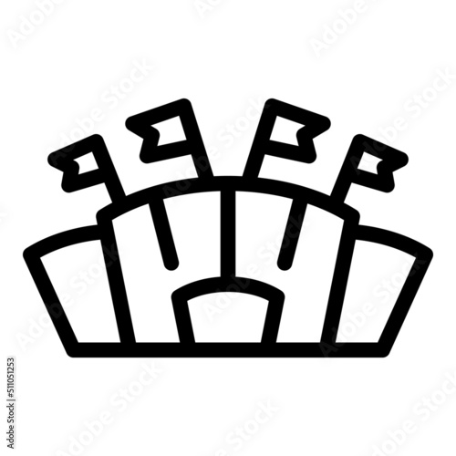 Open hippodrome icon outline vector. Derby racesport. Horse track