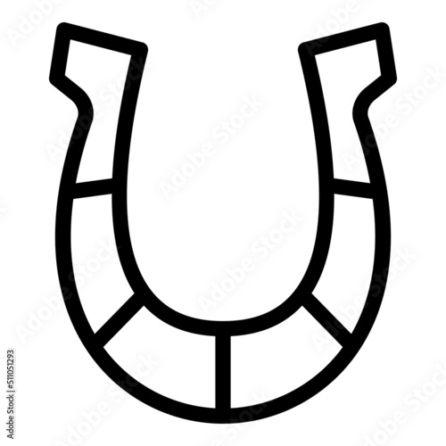 Horseshoe icon outline vector. Horse jockey. Derby track