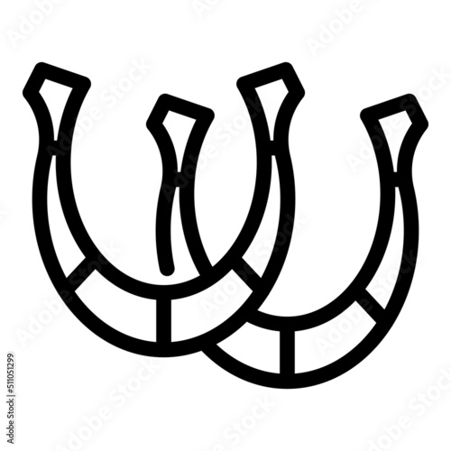 Foto Front horseshoe icon outline vector. Horse race. Derby betting