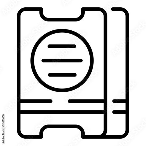 Entry coupon icon outline vector. Museum ticket. Admit cinema