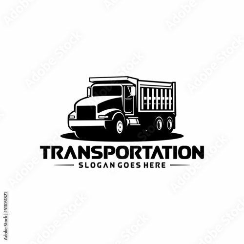 logistic and transportation truck ready made logo vector