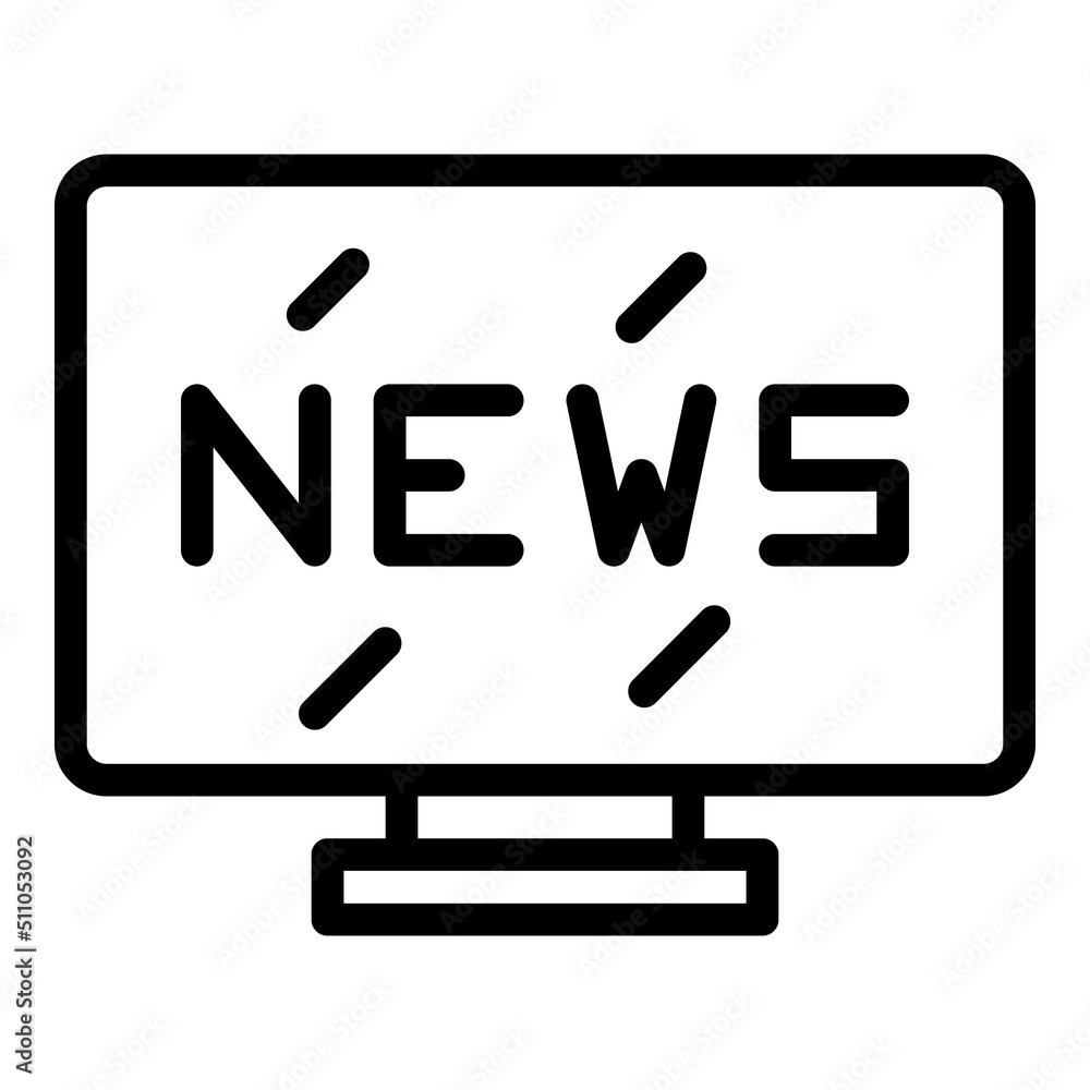 Tv news talk icon outline vector. Studio camera. Watch press Tv news talk icon outline vector. Studio camera. Watch press
