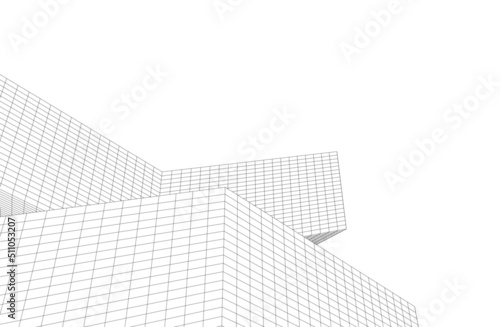 abstract architecture 3d drawing
