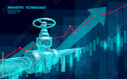 Oil well rig juck low poly business concept. Finance economy polygonal petrol production. Petroleum fuel industry pumpjack derricks pumping drilling point line connection dots blue vector illustration