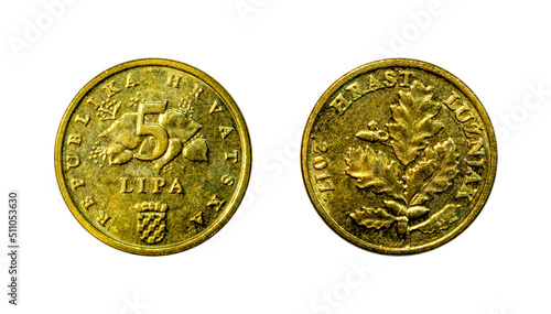 Five Croatian lipa coin of 2017 photo