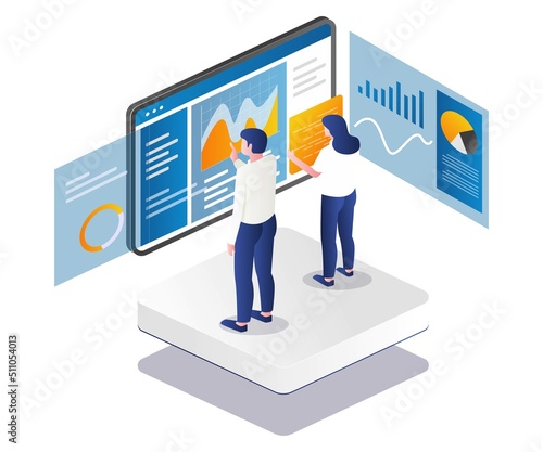 The team is processing analytical data on the dashboard monitor