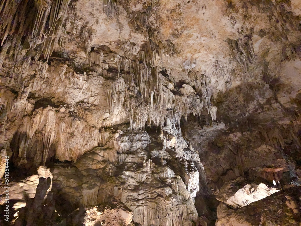 Fototapeta premium [Spain] Illuminated view in Caves of Nerja (Nerja)