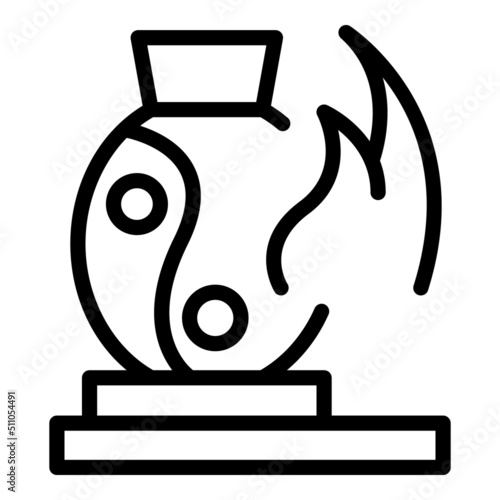 Fire pottery icon outline vector. Art clay. Ceramic class