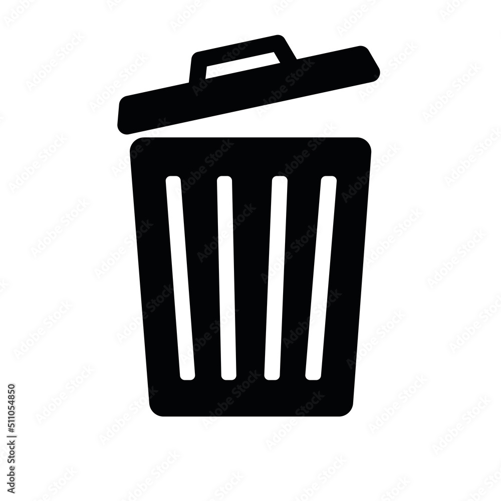 Black Trash Icon Logo Clipart Vector Isolated in White Background Image Black Trash Icon Logo Clipart Vector Isolated in White Background Image