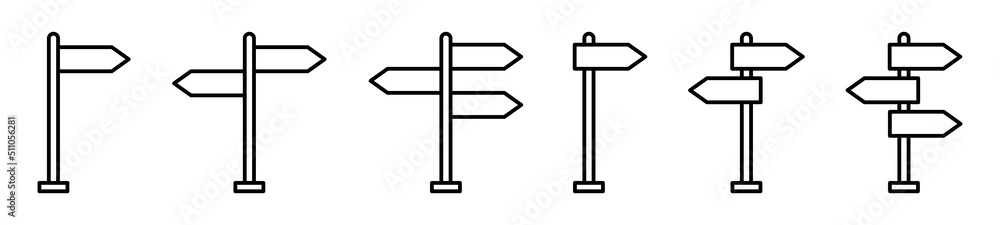 Obraz premium Signpost icon. Direction post icon. Road sign icon, vector illustration