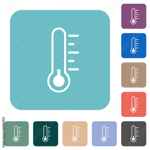 Thermometer cold temperature rounded square flat icons