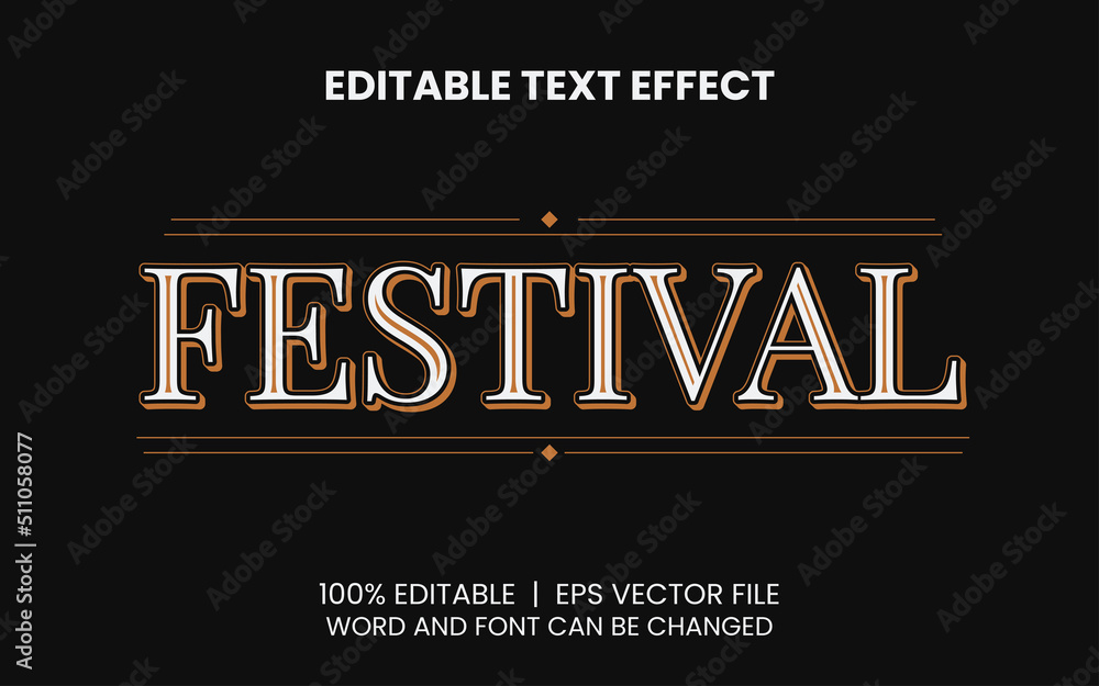 vintage festival editable text effect template