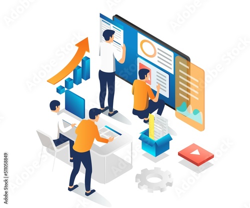 Tableau sur toile Creative team is putting together a web and blog display