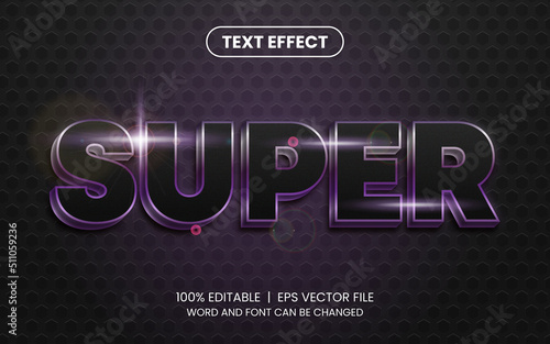 glowing purple editable text effect template