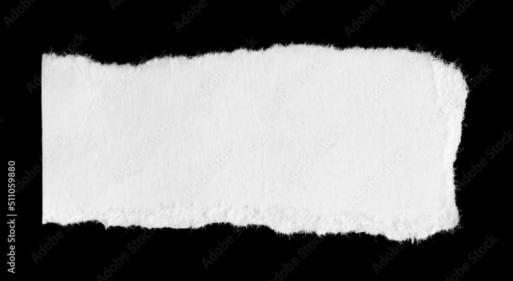 a white piece of paper on a black isolated background