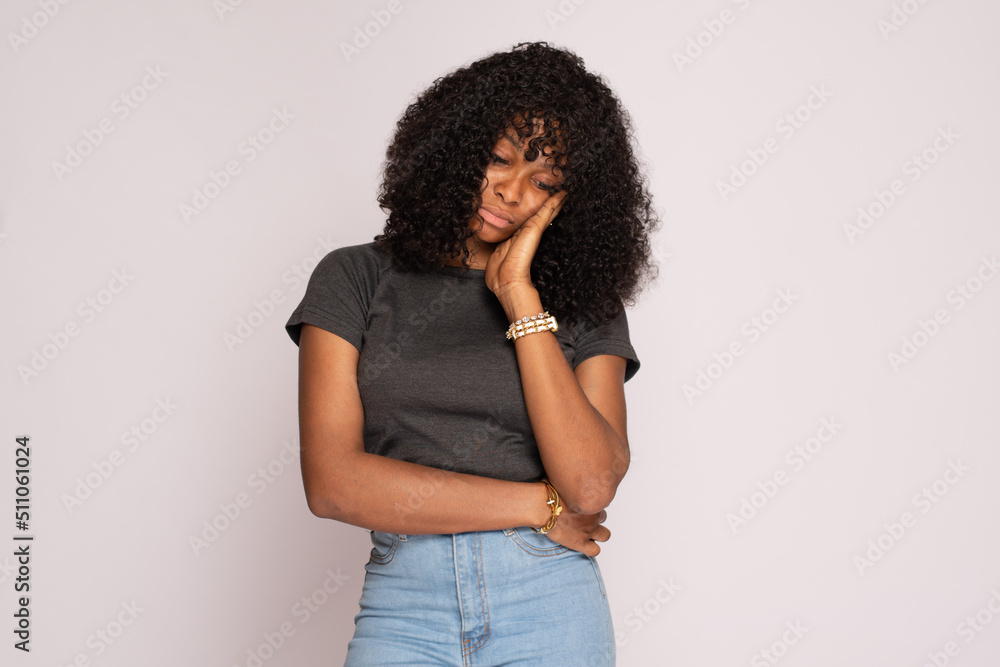 young african lady feeling sad young african lady feeling sad