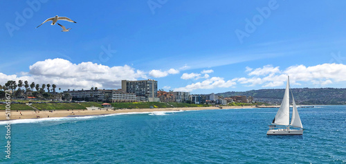 Panoramic view of Redondo Beach Coast, California, USA 