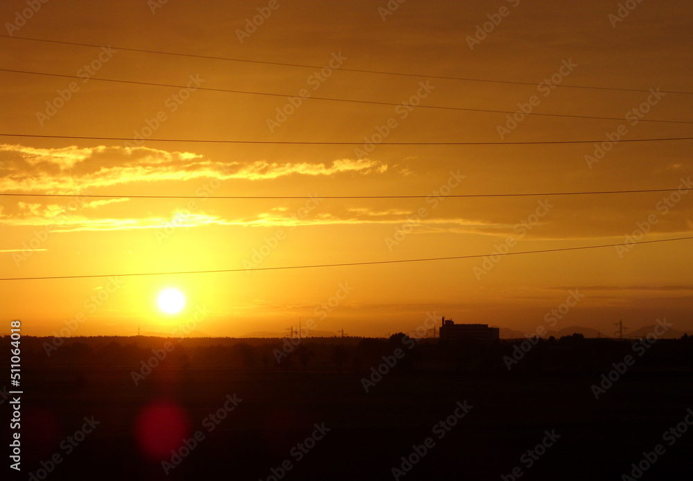 sunset over the city