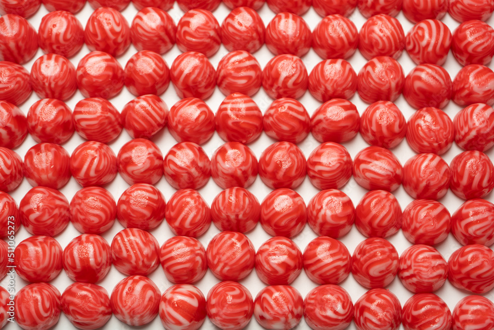Red round tasty gummy candies as a background. Red round tasty gummy candies as a background.