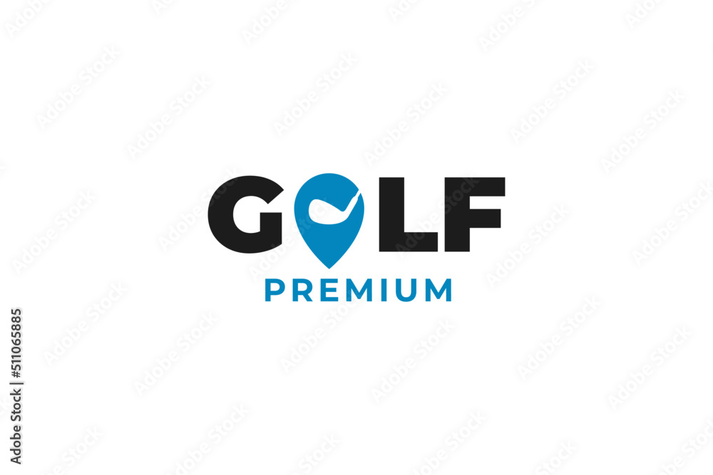 Flat golf bat logo vector icon illustration design Flat golf bat logo vector icon illustration design