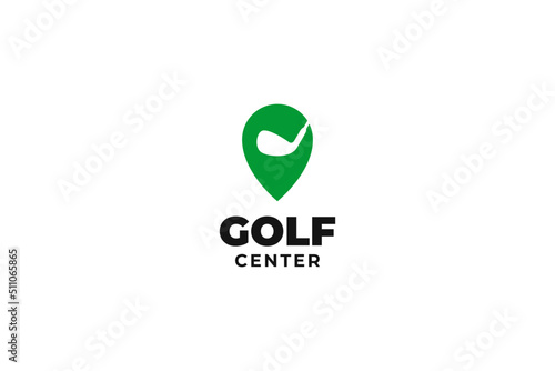 Flat golf bat logo vector icon illustration design
