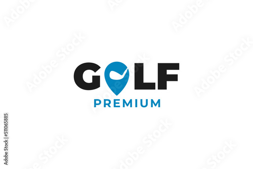 Flat golf bat logo vector icon illustration design