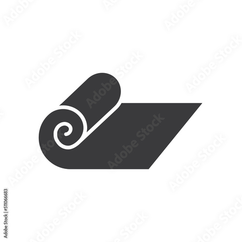 Pilates mat or roll for camping, vector, icon.
