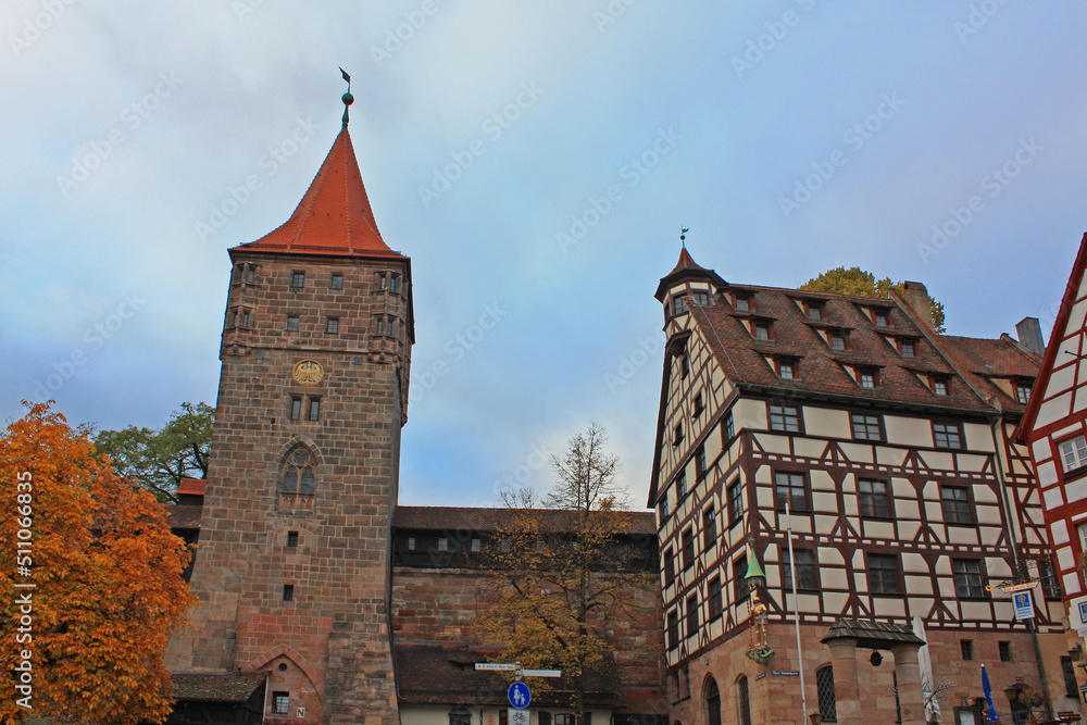 Historical houses in downtown in Nuremberg, Bavaria, Germany	
