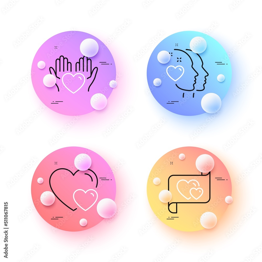 Love letter, Hearts and Hold heart minimal line icons. 3d spheres or balls buttons. Heart icons. For web, application, printing. Romantic relationships, Care love. Love letter line icon banner. Vector Love letter, Hearts and Hold heart minimal line icons. 3d spheres or balls buttons. Heart icons. For web, application, printing. Romantic relationships, Care love. Love letter line icon banner. Vector