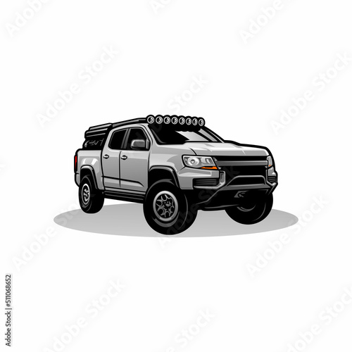 Off road pick up truck illustration vector