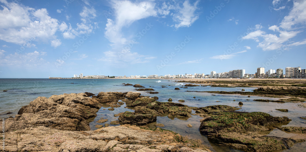 The beach and bay of Les Sables d'Olonne (Vendee, France)